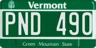 VT license plate PND490