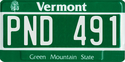 VT license plate PND491