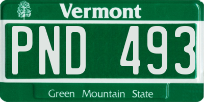 VT license plate PND493