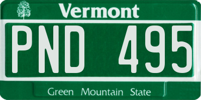 VT license plate PND495
