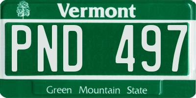 VT license plate PND497