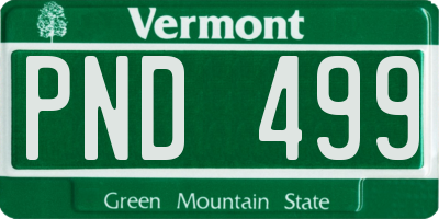 VT license plate PND499