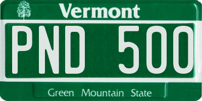 VT license plate PND500