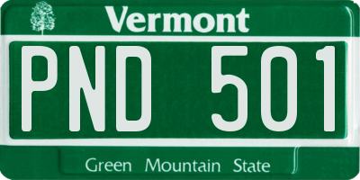 VT license plate PND501