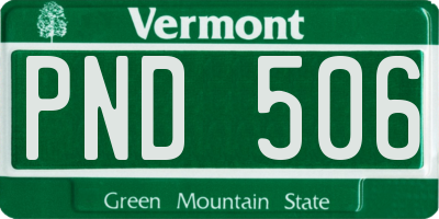 VT license plate PND506