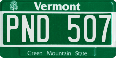 VT license plate PND507