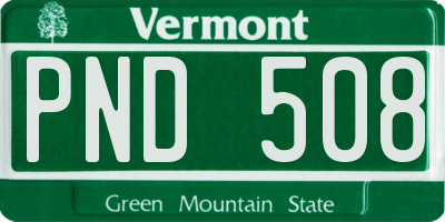 VT license plate PND508