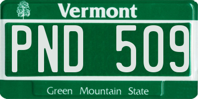 VT license plate PND509