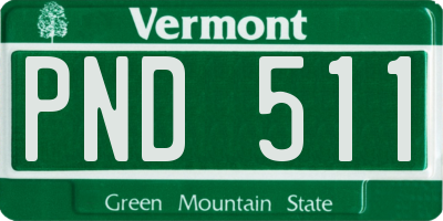 VT license plate PND511