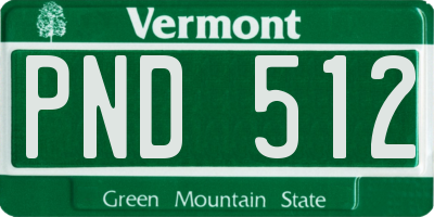 VT license plate PND512