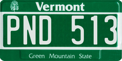 VT license plate PND513