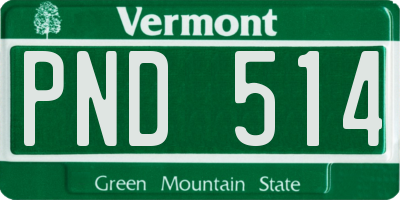 VT license plate PND514