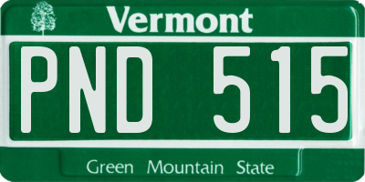 VT license plate PND515