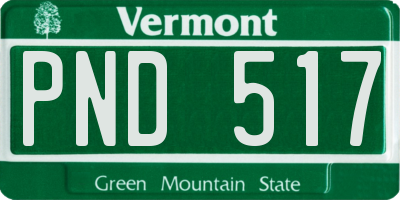 VT license plate PND517