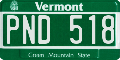 VT license plate PND518