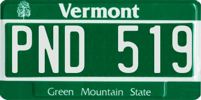 VT license plate PND519