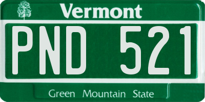VT license plate PND521