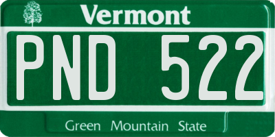 VT license plate PND522