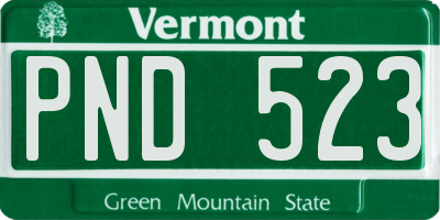 VT license plate PND523