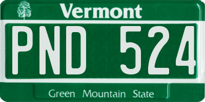 VT license plate PND524