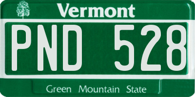 VT license plate PND528