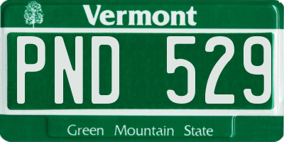 VT license plate PND529