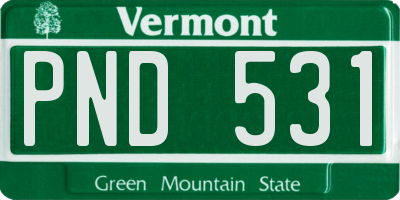 VT license plate PND531