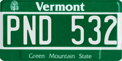 VT license plate PND532