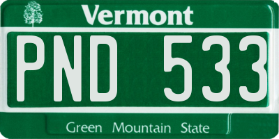 VT license plate PND533