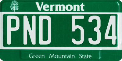 VT license plate PND534