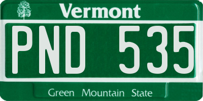 VT license plate PND535