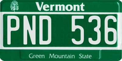 VT license plate PND536