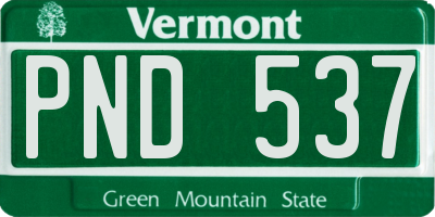 VT license plate PND537