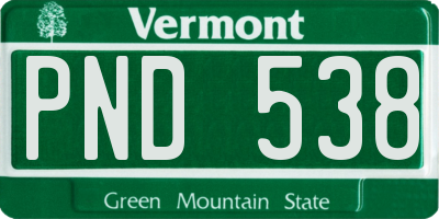 VT license plate PND538