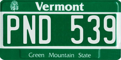 VT license plate PND539