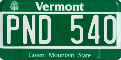 VT license plate PND540