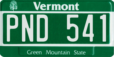 VT license plate PND541