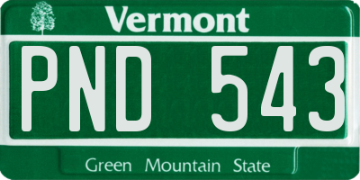 VT license plate PND543