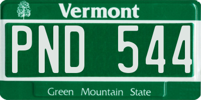 VT license plate PND544