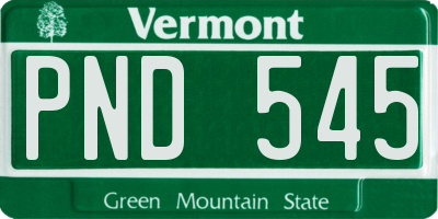 VT license plate PND545
