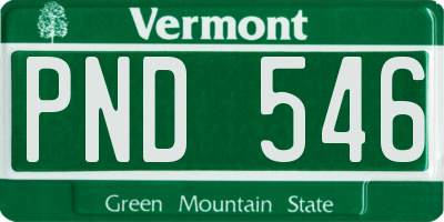 VT license plate PND546