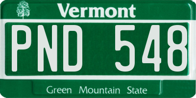 VT license plate PND548