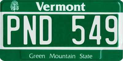 VT license plate PND549