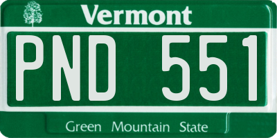 VT license plate PND551