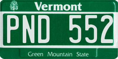 VT license plate PND552