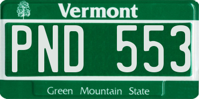 VT license plate PND553