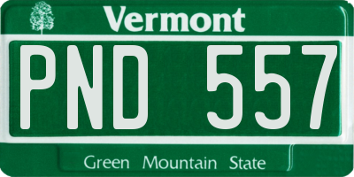 VT license plate PND557