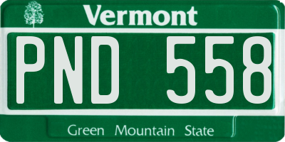 VT license plate PND558