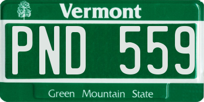 VT license plate PND559
