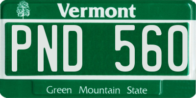VT license plate PND560